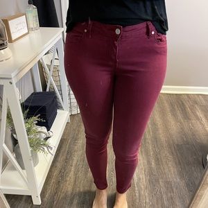 Burgundy celebrity pink jeans